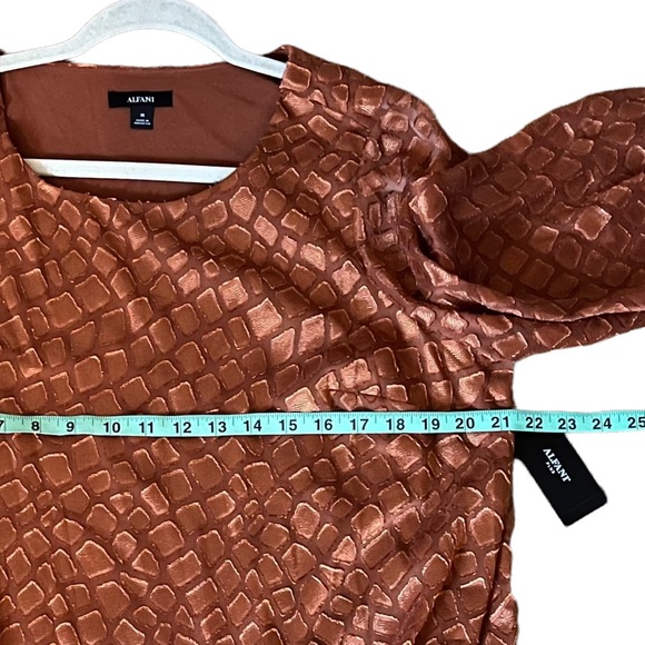 NWT Alfani orange sheer overlay blouse size 1X. E#106 - Picture 2 of 8